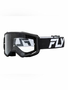 Fly Racing Focus Goggle Black/White-Youth | MX Clear Vision & Impact Protect